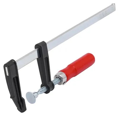 Produktbild von F‑Zwingen 5er‑Set - Schnelllösefunktion - Für Holzarbeiten - Schwerlast - Maulöffnung 5 cm, Ausladung 25,1 cm - A3‑Stahl