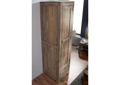 Produktbild von MASSIVMOEBEL24 Schrank Sheesham 48x60x200  grau geölt NATURE GREY #98