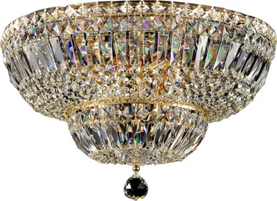 Immagine prodotto di Plafoniera, cristalli metallo oro antico, larghezza 46 cm