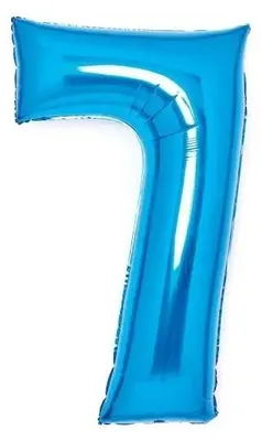 Zdjęcie produktu dla Balon foliowy cyfra 7 niebieska 45x66cm - Amscan