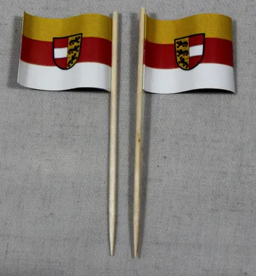 Produktbild von Party-Picker Flagge Kärnten Österreich Papierfähnchen in Spitzenqualität 25 Stück Beutel