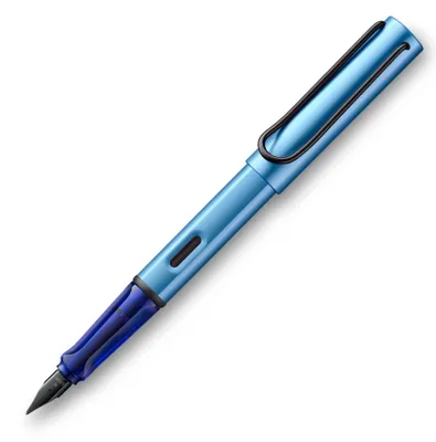 Produktbild von LAMY AL-star leichter Füllhalter 0E1 aus Aluminium in aquatic mit ergonomischem Griff und polierter Stahlfeder Stichbreite Mittel, inkl. Tintenpatrone T 10 blau