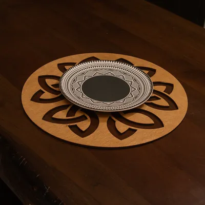 Obrázek produktu pro Hermia Concept, Lugh - Honey, sada dřevěných podložek na stůl (6 kusů), 100 % DŘEVO, med, 36 x 36 cm