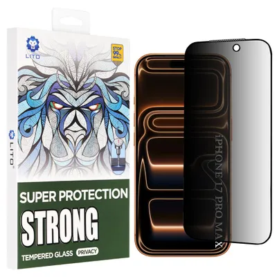 Obrázek produktu pro Lito – D+ Max Strong Privacy ochranné sklo pro iPhone 17 Pro Max – černé