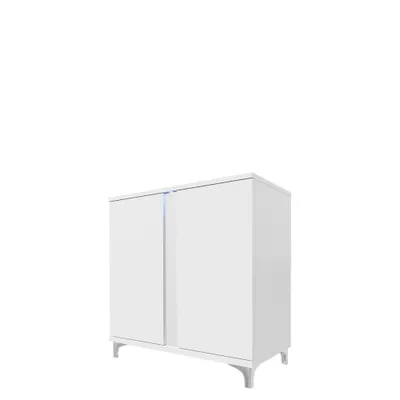 Image de Commode avec éclairage LED BANTRY 3 – blanc / blanc brillant