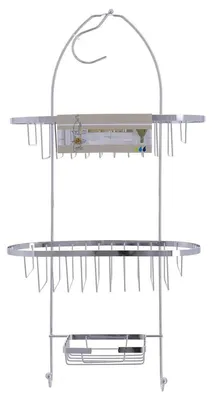 Produktbild von Tendance Hangende Duschablage mit Seifenschale - silber - 3-lagig - 26 x 63 cm - Metall - ohne Bohre