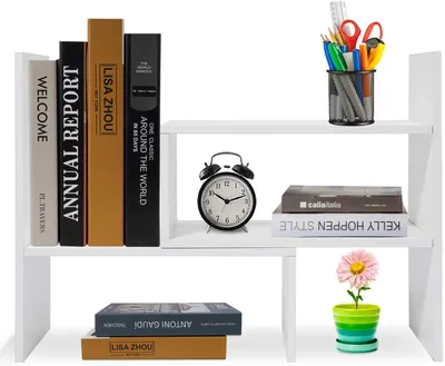 Produktbild von Hossejoy -Holzbuchregal, verstellbares Stehregal, ausziehbarer Buchhalter, Büro, Wohnzimmer
