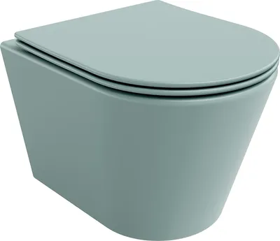 Produktbild von Mexen Rico WC-Becken Rimless mit langsam schließendem Slim-Sitz, Duroplast, hellgrün matt - 30724048
