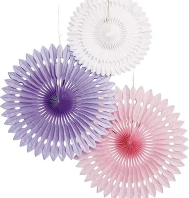 Produktbild von Dekofächer rosa / flieder / weiß 3 tlg.