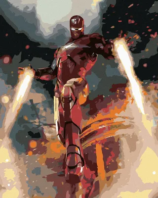 Obrázek produktu pro Zuty - Malování podle čísel - IRON MAN V LETU, 40x50 cm, bez rámu a bez vypnutí plátna