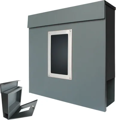 Produktbild von Modern Briefkasten Postkasten Wandbriefkasten Zeitungsfach Zeitungsrolle Stahl 2 Designs V2Aox, Farbe:Anthrazit