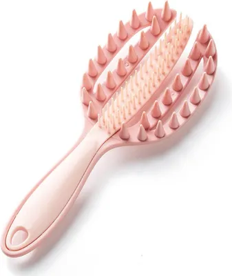 Produktbild von INF 2-in-1 Kopfhaut Massage & Entwirrungskamm - Sanfte Pflege für Alle Rosa