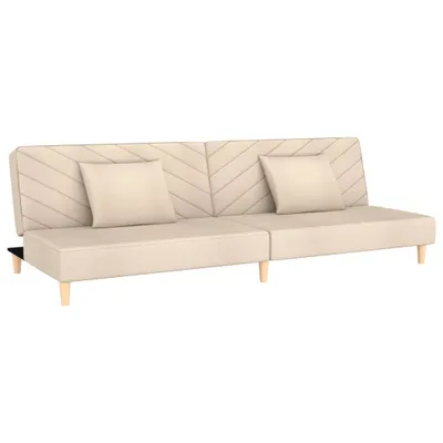 Immagine prodotto di vidaXL Divano letto 2 posti con 2 cuscini in tessuto crema