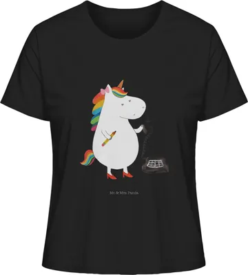 Produktbild von Mr. & Mrs. Panda Shirt Damen Einhorn Sekretärin Größe XL - Schwarz - Geschenk, Oberteil, Sommershirt, Unicorn, Mit Print, Einhörner, Büro, T-Shirt, Basic, Rechtsanwältin