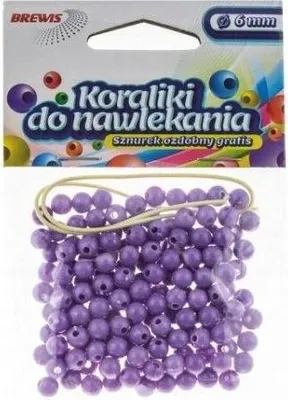Produktbild von Koraliki do nawlekania fioletowe + sznurek 8mm 16g