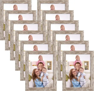 Image de Cadre photo 15 x 20 cm - lot de 12 - gris élégant - décoration