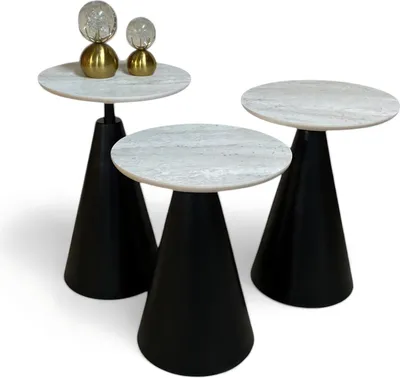 Immagine prodotto di Tavolini decorativi con piano rotondo e struttura a base conica