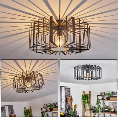 Produktbild von Aidone »Aidone« runde Deckenlampe aus Metall in Schwarz