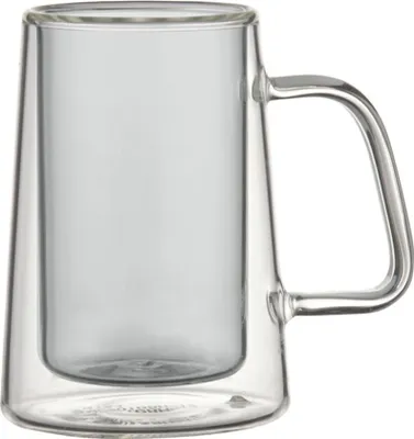 Image de lot de 4 verres à expresso à double paroi avec anse, résistants à la chaleur - 80ml Anthracite