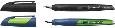 Obrázok produktu pre STABILO 5031/12-41 Školské plniace pero EASYbuddy® Twilight Sky - pero M, oceľovo modré/limetkové, vrátane štandardnej náplne