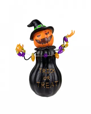 Produktbild von Trick or Treat Kürbis Hexe mit Lichterkette 20 cm