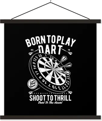 Produktbild von MuchoWow® Textilposter Mancave - Dartscheibe - Darts - Retro 60x60 cm mit schwarzem Rahmen - Posteraufhänger