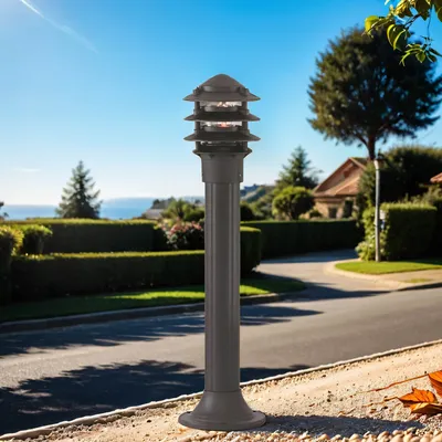 Produktbild von Stehleuchte Außen BOLLARDS Schwarz Aluminium Glas E27 Moderne Stehlampe Hof Eingangsbereich