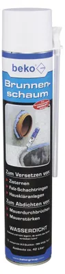 Produktbild von beko 1-Komponenten Polyurethan-Brunnenschaum, B2-Qualität, Ausbeute ca. 42 l, 750 ml Dose