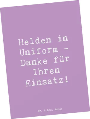 Produktbild von Mr. & Mrs. Panda Postkarte Spruch Polizist Held - Lavendeltraum - Geschenk, Dankbarkeit, Bedanken, liebevoll, Ansichtskarte, Grußkarte, bildkarte, Geschenkidee, Dienst