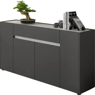 Produktbild von Cirimido - Anrichte, 170x40x85h cm Anthrazit Schwarz, eine Schublade