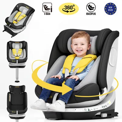 Produktbild von DEWINNER Kindersitz 360°Drehbar, Kinderautositz I-Size, Gruppe 0+/1/2/3 für Autos mit ISOFIX, Reboarder ab Geburt -12 Jahre (40-150 cm), 0-36 kg