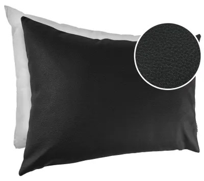 Dekokissen mit Füllung atmungsaktiv in Leder-Optik 30 x 50 cm Schwarz, Hauptbild in hoher Auflösung