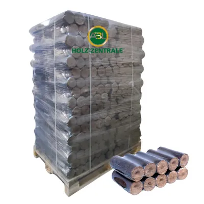 Produktbild von Holzbriketts Nestro (rund) 100% Eiche, 1 Palette-960 kg, 96 Packengen je 10 kg
