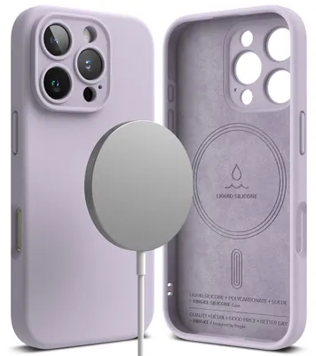 Obrázok produktu pre Ringke Silicone Magnetic MagSafe puzdro pre iPhone 16 Pro – levanduľové