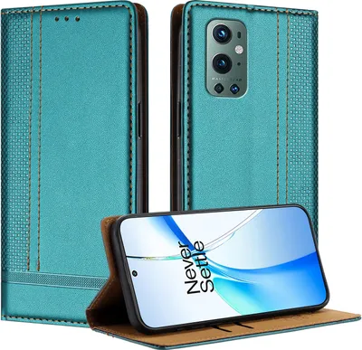 Produktbild von Handyhülle für OnePlus 9 Pro Leder Flip Klappbare Schutzhülle mit Standfunktion Grün