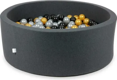 Immagine prodotto di Piscina di palline 110x40cm in grafite - Con 500 palline / argento, oro, nero