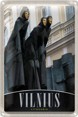 Produktbild von Blechschild Reise 20x30cm Vilnius Litauen Skulptur Europa Urlaub