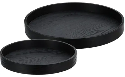 Produktbild von 2-teiliges Tablett-Set aus schwarzem MDF