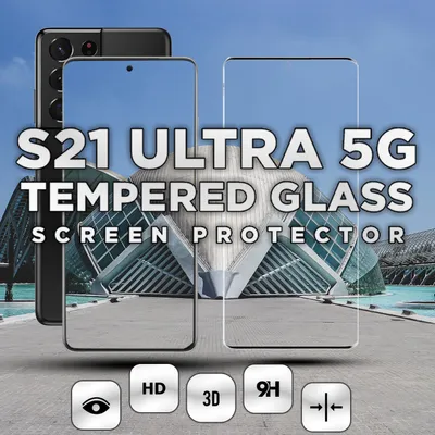 Zdjęcie produktu dla 1-pak Samsung Galaxy S21 Ultra 5G Szkło ochronne na ekran - Szkło hartowane 9H - Super jakość 3D