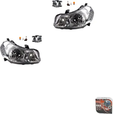 Obrázok produktu pre Sada reflektorov + žiarovky Osram Night Breaker Laser, vhodné pre Fiat Sedici, modelový rok 06/06, typ žiarovky H4, čísla dielov: 8200074008, 6202E1, 00006202E1, 6710027, 0000620639, 620639, 00006206