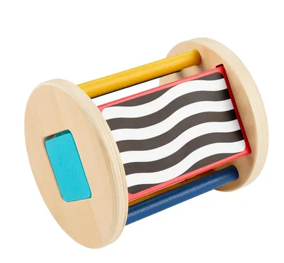 Produktbild von Fisher-Price Krabbelspaß Rollspielzeug aus Holz, Aktivitätsspielzeug zur Entwicklung der Sinne und der Feinmotorik für Kleinkinder, 0,5 Jahr(e), Mit Ton, Holz, Mehrfarbig