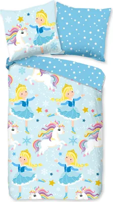 Produktbild von Duvet cover Good Morning 135x200 + 1* 80x80 cm - unicorn and princesss