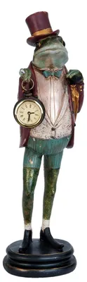 Productafbeelding van Clayre & Eef Figuur Kikker, 14x17x44 cm, groen, polyresin