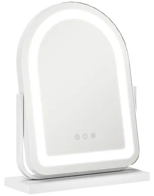 Obrázek produktu pro HOMCOM Kosmetické zrcadlo s LED osvětlením, 3 barvy, otočné, s dotykovým ovládáním, bílé barvy