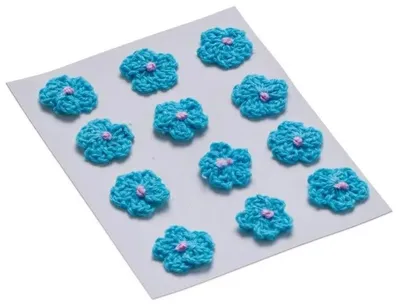 Immagine prodotto di Fiorellini decorativi blu da 18 mm, confezione da 12 pezzi - Brewis