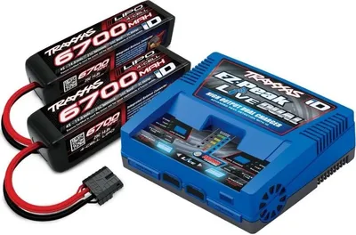 Produktbild von Traxxas TRX2997G LIVE EZ-Dual Plus-Lader 2973G + 2x 4S Lipo 6700mAh 2890X