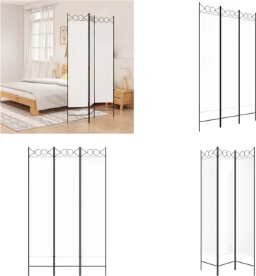 Produktbild von vidaXL 3 tlg. Paravent Weiß 120x200 cm Stoff - Raumteiler - Paravent - Raumtrenner - Trennwand