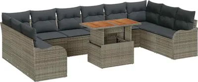 Obrázek produktu pro vidaXL Zahradní sedací souprava s polštáři 11 ks šedá 100 x 55 x 73 cm