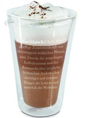 Produktbild von Thermoglas Latte Macchiato 'Kaffeeklatsch' H 12,5cm diameter 8,5cm