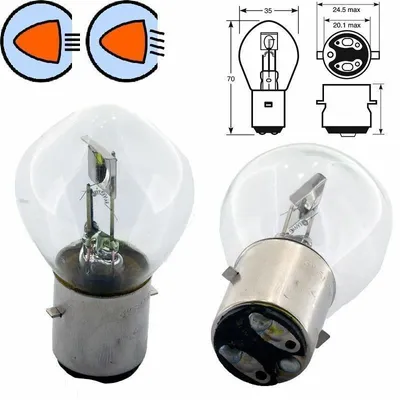 Produktbild von 2X 12V 45/40W Ba20D Glühbirne Scheinwerfer Auto Motorrad Moped Roller Mofa Mokick Glühlampe
